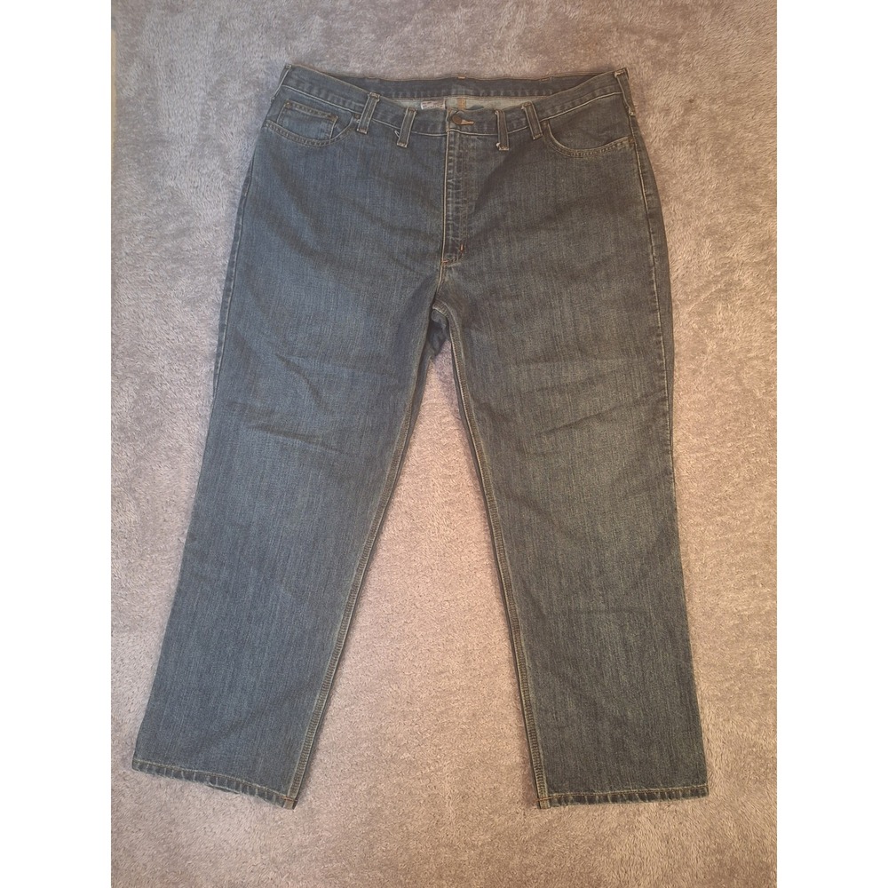 Carhartt Mens Relaxed Fit Tapered Leg Jeans Medium Wash Blue Denim 44x29